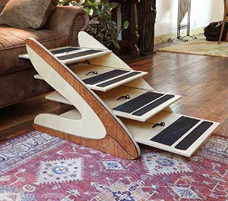 adjustable dog steps in living room